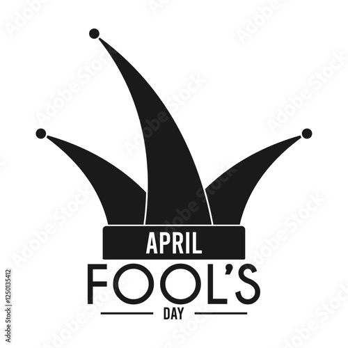 April fool's day design on white background. Jester hat icon.