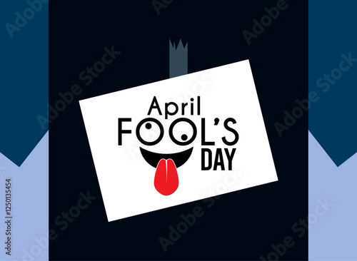 April fool's day design background. Poster or banner. Flat design vector illustration.