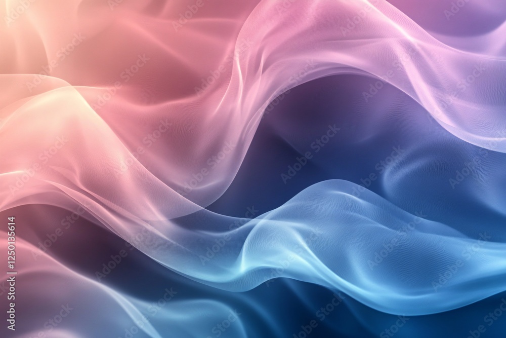 Abstract Wavy Fabric in Pink and Blue Hues