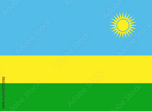 Free Download Vector illustration of Rwanda flag. Flat design vector illustration. - GFXLoad