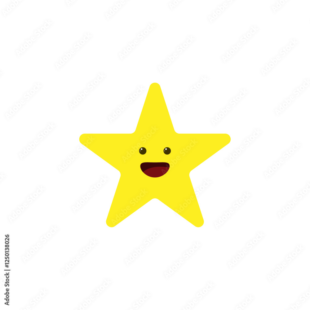 Vector illustration of cute star on white background. Vector illustration of cute star on white background.