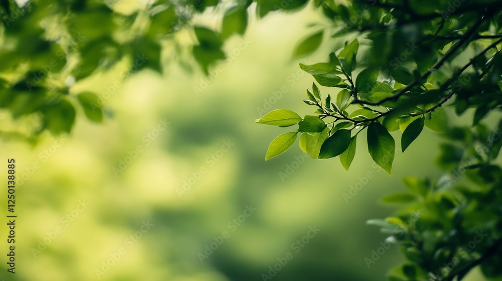 Lush green leaves in soft focus creating a tranquil and natural ambiance ideal for nature photography : Generative AI Lush green leaves in soft focus creating a tranquil and natural ambiance ideal for nature photography : Generative AI