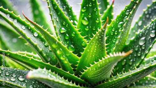 Wallpaper Mural Aloe Vera Plant Photography: Water Droplets on Fresh Leaves, Stock Photo, High Resolution Image Torontodigital.ca