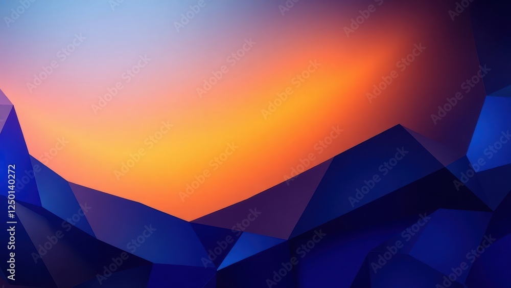 Picture of a illustration mountain with a sunset in the background, vivid abstract landscape, in a shapes background. Picture of a illustration mountain with a sunset in the background, vivid abstract landscape, in a shapes background.