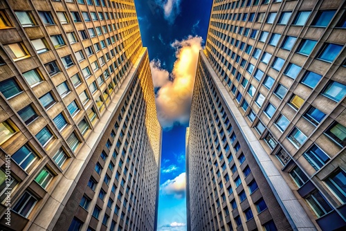 Berlin Gropiusstadt High-Rise Buildings Gap - Urban Architecture Photography photo