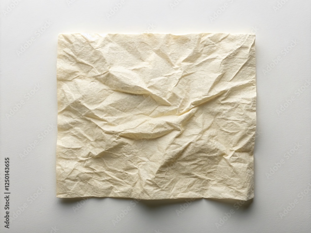 Obraz premium Blank Paper Napkin Texture: Creamy White, Soft Wrinkled Surface, Copy Space for Design