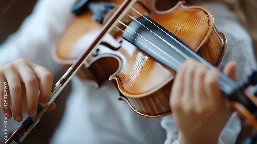 Close Up View of a Beautiful Violin in Play with Hands and Bow Showing the Art of Music : Generative AI Close Up View of a Beautiful Violin in Play with Hands and Bow Showing the Art of Music : Generative AI