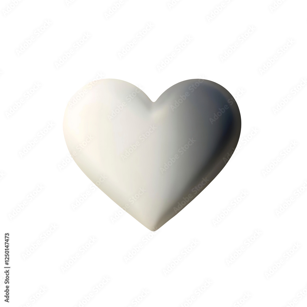 3D Render of a Smooth, Gray Heart Shape 3D Render of a Smooth, Gray Heart Shape