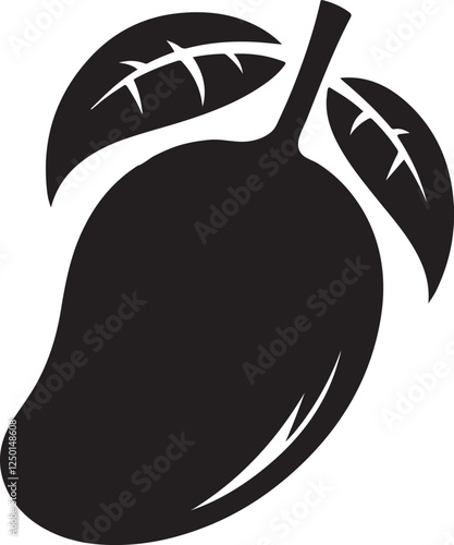 Mango vector mango silhouette vector illustration White Background
