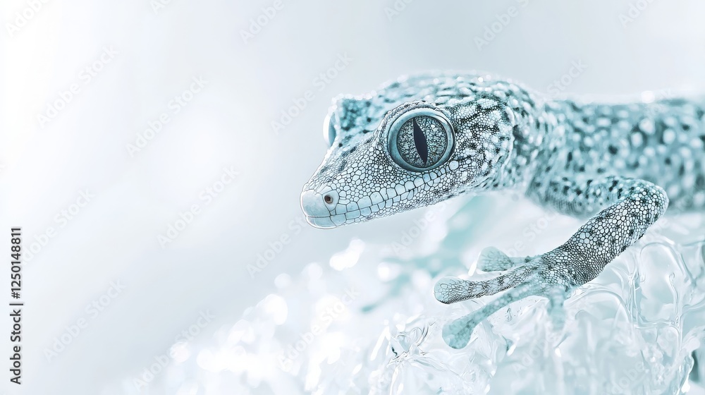 Serene Azure Gecko Close-Up of a Stunning Reptile Serene Azure Gecko Close-Up of a Stunning Reptile