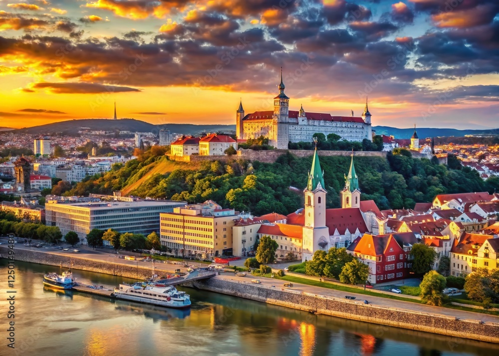 Candid Bratislava Cityscape: Modern Architecture & Danube River Views Candid Bratislava Cityscape: Modern Architecture & Danube River Views