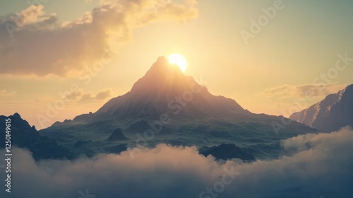 Majestic Sunset over a Mountain Peak