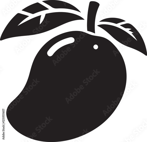 Mango vector mango silhouette vector illustration White Background
