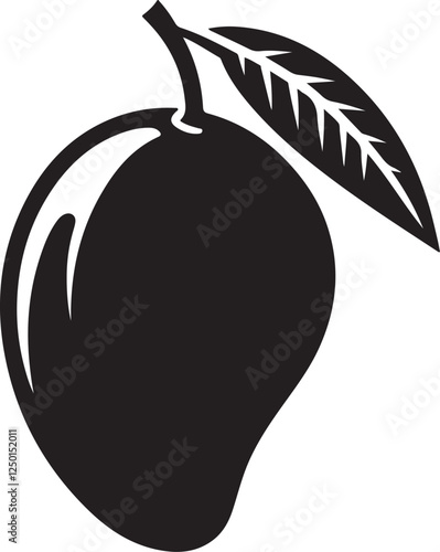 Mango vector mango silhouette vector illustration White Background
