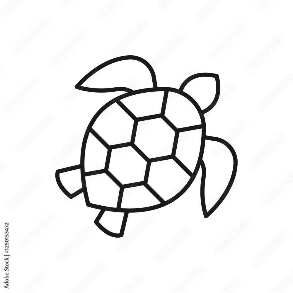 Obraz premium Turtle line icon on white background.