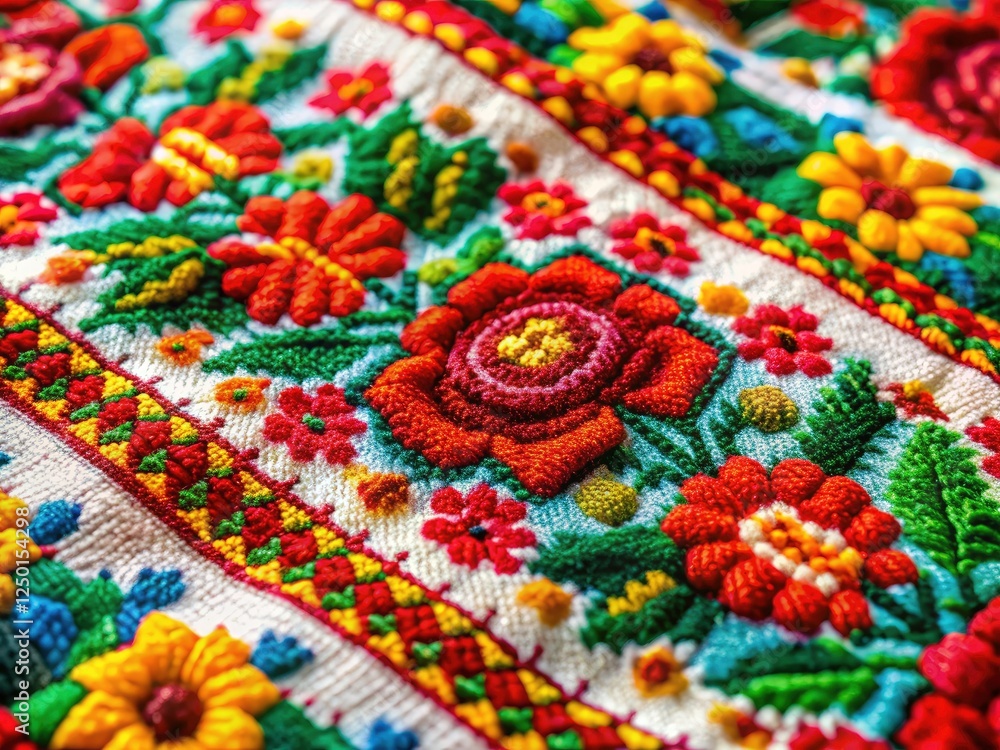 Traditional Slavic stitch patterns adorn handcrafted Ukrainian vyshyvankas, vibrant floral designs in authentic folk art textile embroidery. Traditional Slavic stitch patterns adorn handcrafted Ukrainian vyshyvankas, vibrant floral designs in authentic folk art textile embroidery.