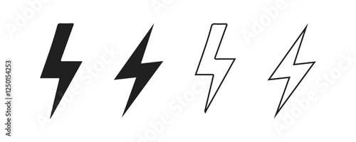 Lightning icon set. electric icon vector. power icon. energy sign.