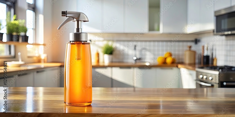 Drone Shot: Orange Squeeze Bottle, Precise Dispensing, Kitchen Countertop - High-Resolution Food Photography Drone Shot: Orange Squeeze Bottle, Precise Dispensing, Kitchen Countertop - High-Resolution Food Photography