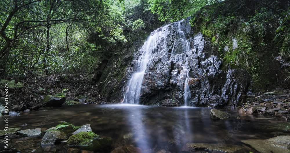 Captivating time lapse of Little Rock Pool Falls showcasing nature's beauty and tranquility Captivating time lapse of Little Rock Pool Falls showcasing nature's beauty and tranquility