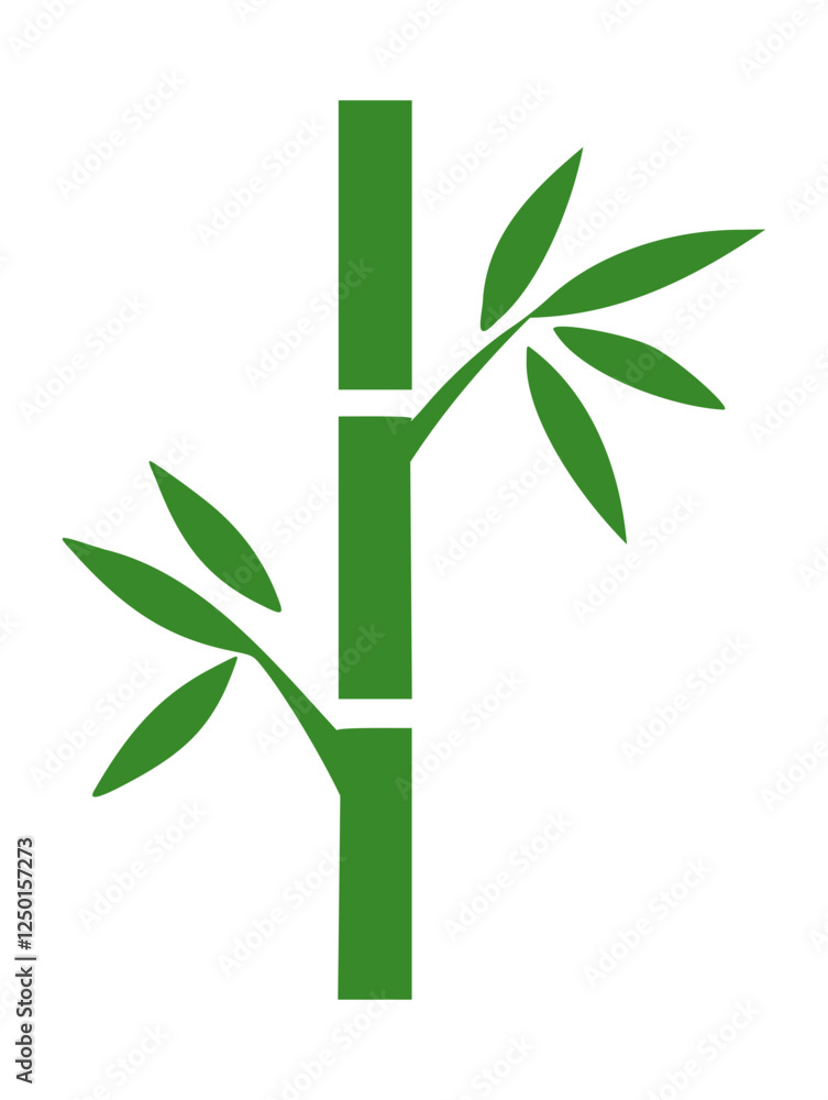 Naklejka premium Simple Green Bamboo Illustration
