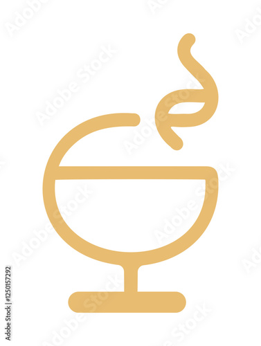 Simple line art of a goblet with steam