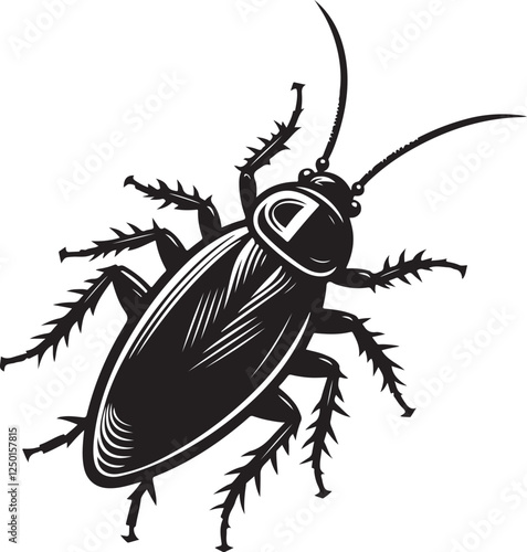 Cockroach silhouette vector illustration
