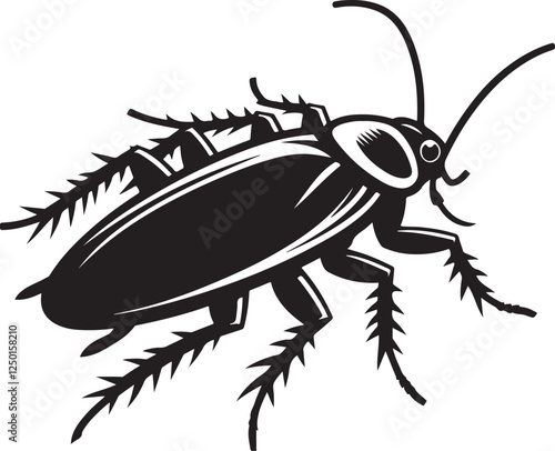 Cockroach silhouette vector illustration
