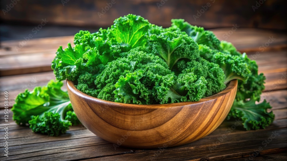Fresh Kale, Wooden Bowl, Healthy Salad, Green Leafy Vegetable, Curly Kale, Vibrant Green, Food Photography, Produce Photography Fresh Kale, Wooden Bowl, Healthy Salad, Green Leafy Vegetable, Curly Kale, Vibrant Green, Food Photography, Produce Photography