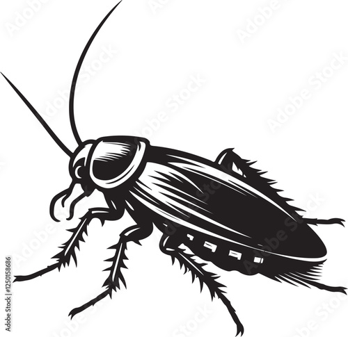 Cockroach silhouette vector illustration
