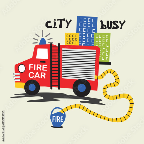 fire car design cartoon vector illustration