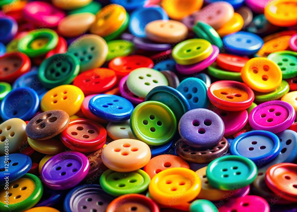 Colorful Office Stationery Buttons in Low Light - Close-up Stock Photo Colorful Office Stationery Buttons in Low Light - Close-up Stock Photo