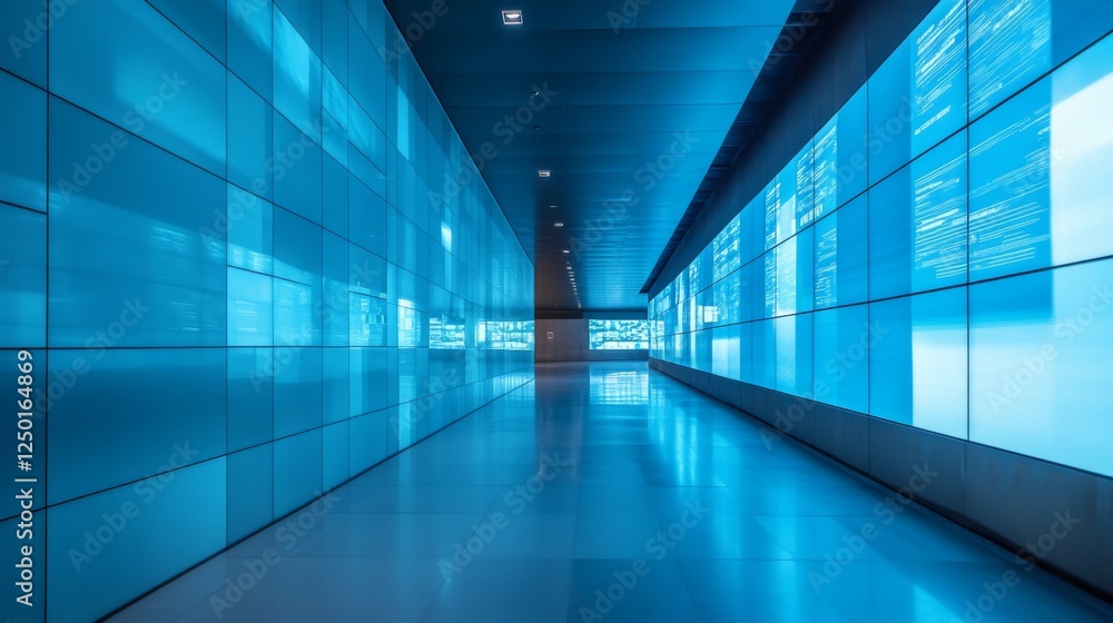 Giant multimedia wall with abstract digital screens, gradient lighting, and futuristic minimalism, symbolizing the fusion of technology and design. Giant multimedia wall with abstract digital screens, gradient lighting, and futuristic minimalism, symbolizing the fusion of technology and design.