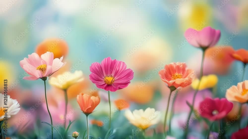Vibrant Cosmos Flower Meadow: A Symphony of Colors Vibrant Cosmos Flower Meadow: A Symphony of Colors