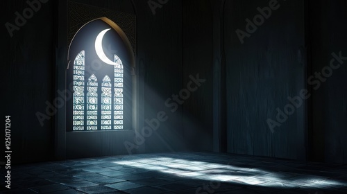 Serene Moonlit Interior  Islamic Architecture and Light.