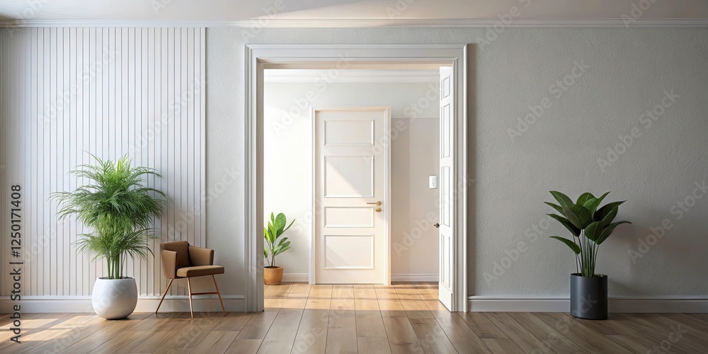 Fototapeta premium Simple Modern Interior Doorway A Glimpse into a Minimalist Home Design