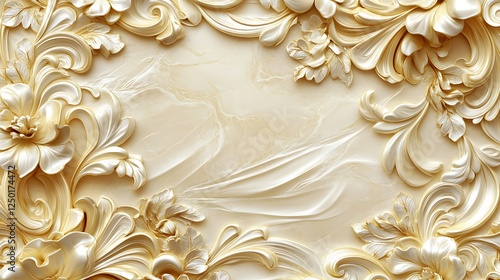 Elegant Gold Floral Ornament Frame Design