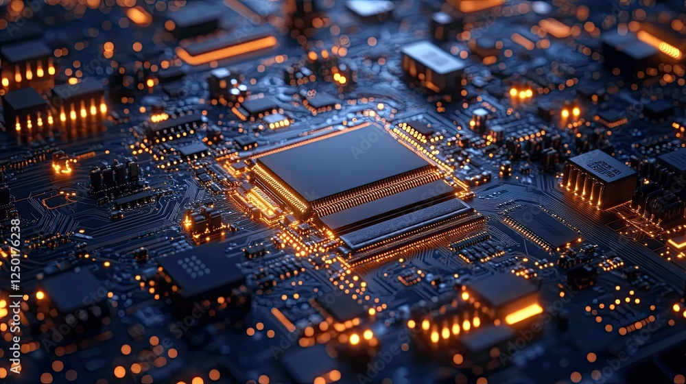 Circuit Board and Cloud Technology, Symbolizing the Fusion of Hardware and Cloud-Based Systems for Efficient Data Storage, Transfer, and Digital Infrastructure Solutions