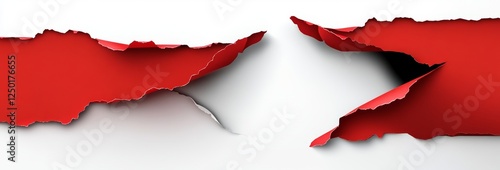 Wallpaper Mural Red Torn Paper Graphic on White Background Torontodigital.ca