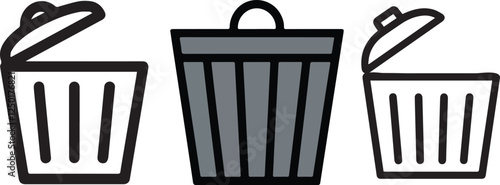 silhouette vector illustration of a trash can.