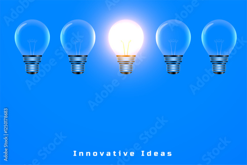 electricity invention idea concept with glowing light bulb