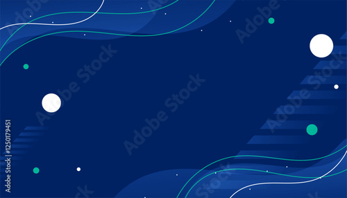 lne style memphis blue background with fluid design photo