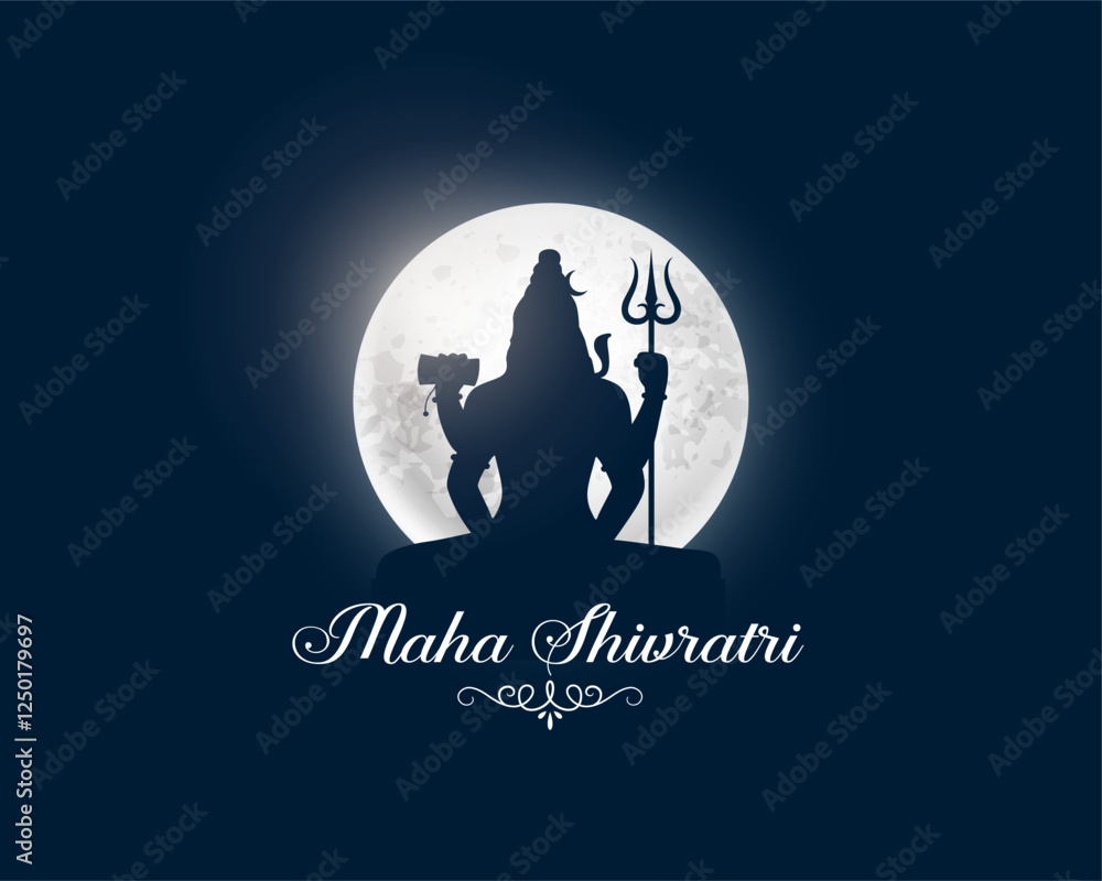maha shivratri religious background with glowing moon design maha shivratri religious background with glowing moon design