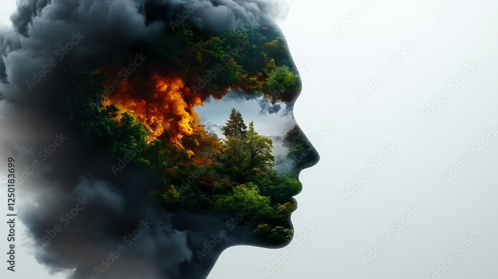 The Mind's Forest: A Double Exposure of Nature and Humanity's Impact The Mind's Forest: A Double Exposure of Nature and Humanity's Impact