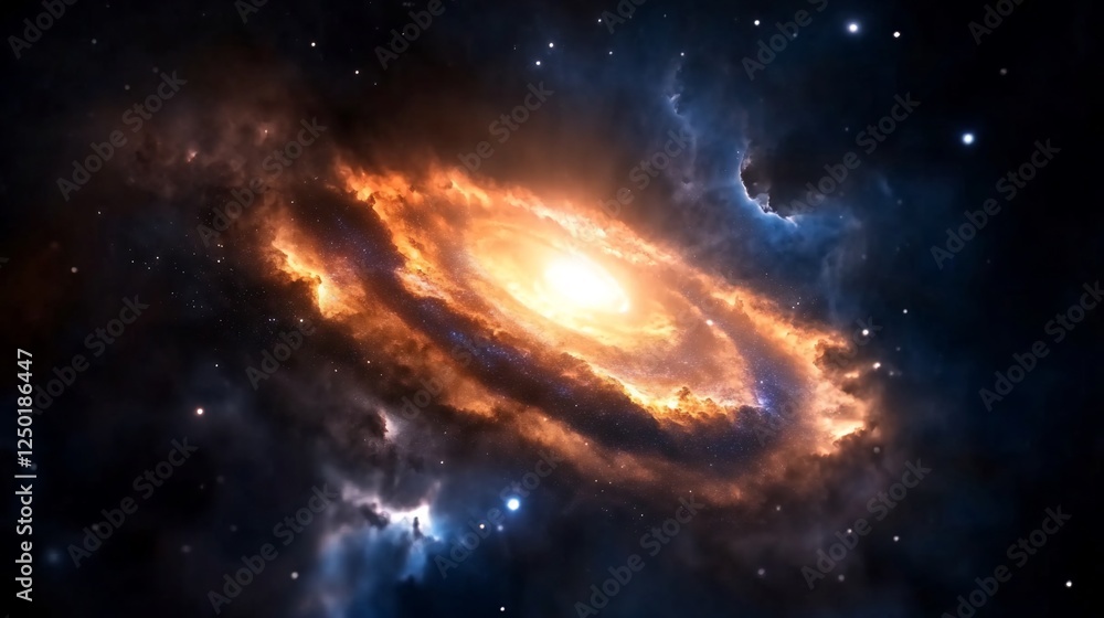 Obraz premium A Stunning View of the Cosmic Spiral Galaxy in the Depths of Space