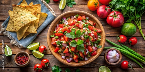 Wallpaper Mural Fresh Homemade Pico de Gallo with Mexican Food Ingredients Torontodigital.ca
