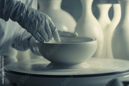 Making a clay mortar and pestle by hand