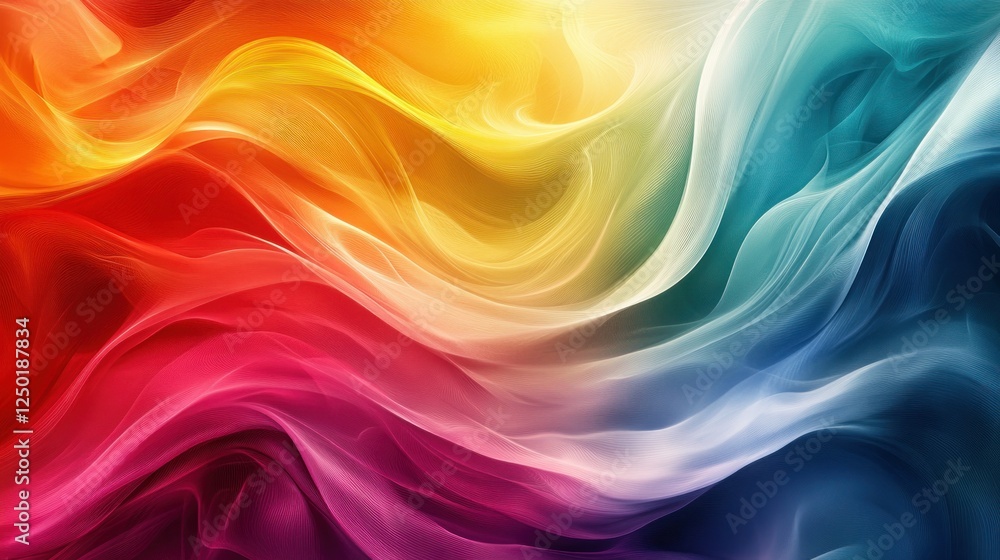 Colorful abstract swirling smoke, vibrant background, digital art, website design