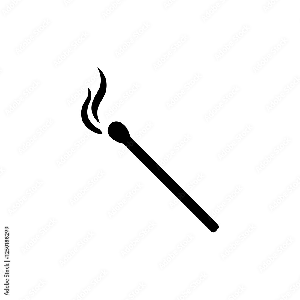 Black Matchsticks silhouette vector illustration on white background Black Matchsticks silhouette vector illustration on white background