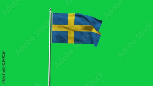 High detailed flag of Sweden. National Sweden flag. Europe. 3D Render.