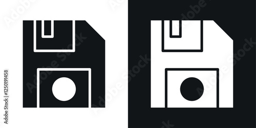 Floppy disk icons set vectors black and colored style